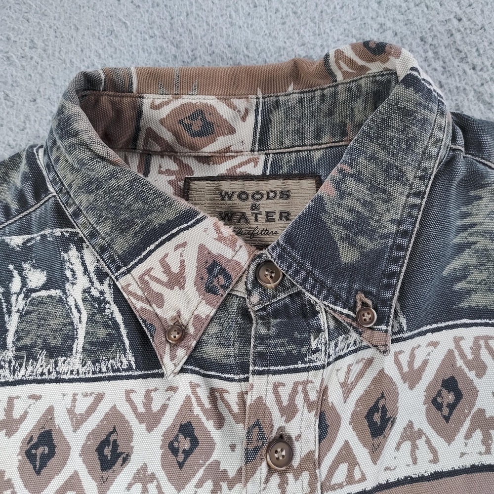 Rustic Patterned Men's Casual Button Down Shirt - image 7